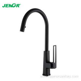 Fashion Long Neck Black Pull Down Kitchen Faucet